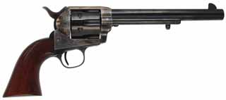 1873 Colt Single Action Revolver,
caliber .44-40 WCF, 7-1/2" barrel,
color case hardened frame, blue finish, 
as-new, for Cimarron F.A. Co. by Aldo Uberti ~ Italy