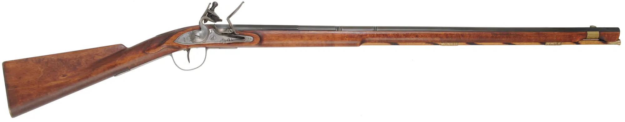 Northwest Trade Gun,
20 gauge, 33" tapered octagon-to-round barrel,
LOTT flintlock, maple, brass & iron, used Northwest Trade Gun,
20 gauge, 33" tapered octagon-to-round barrel,
LOTT flintlock, maple, brass & iron, used