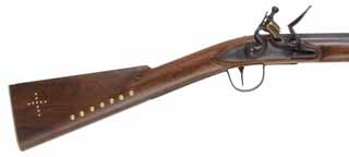 Northwest Trade Gun,
24 gauge, 30" tapered octagon-to-round barrel,
L&R flintlock, walnut, brass tacks, 
new, unfired, by J.A. Wymore