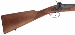 Double Barrel Shotgun,
12 gauge, 28" barrels with integral choke,
percussion, walnut, blued,
used, by Davide Pedersoli