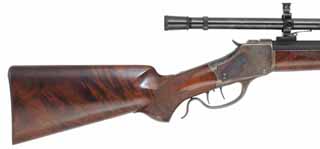 Antique 1885 Winchester High Wall Rifle,
caliber .40-70 S.S., 29" Kreiger barrel, 
M.V.A. 10x telescope, walnut, iron, double set triggers, used