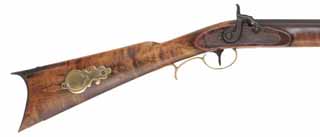 Henry E. Leman Indian Trade Rifle,
.45 caliber, 30" H&H barrel, 
percussion, maple, traditional iron & brass, used