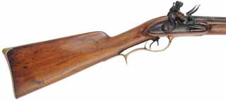 Antique Double Shotgun,
28 gauge, 30-1/2" Damascus barrels,
reconverted flintlock, refinished walnut, used, 
signed by Staeth A Wertheim