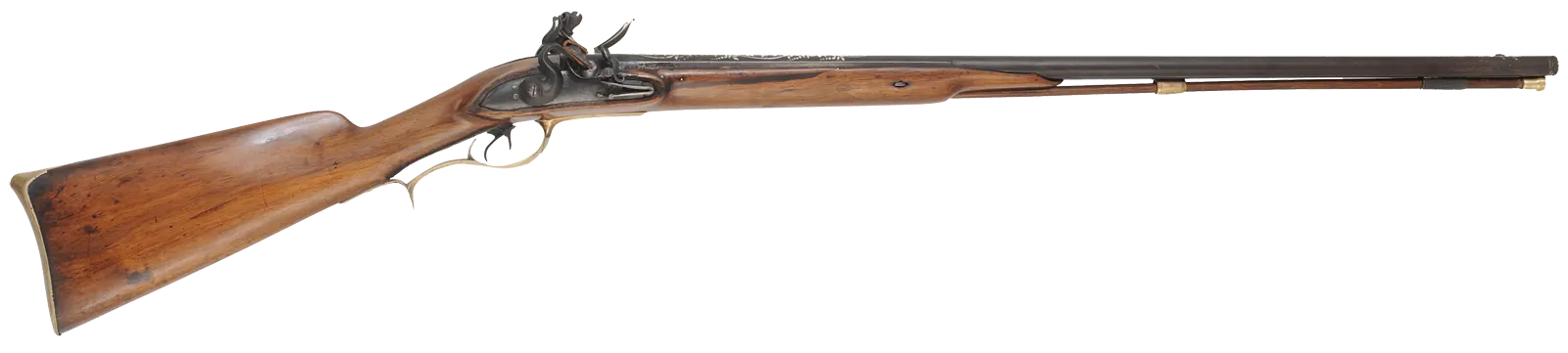 Antique Double Shotgun,
28 gauge, 30-1/2" Damascus barrels,
reconverted flintlock, refinished walnut, used, 
signed by Staeth A Wertheim