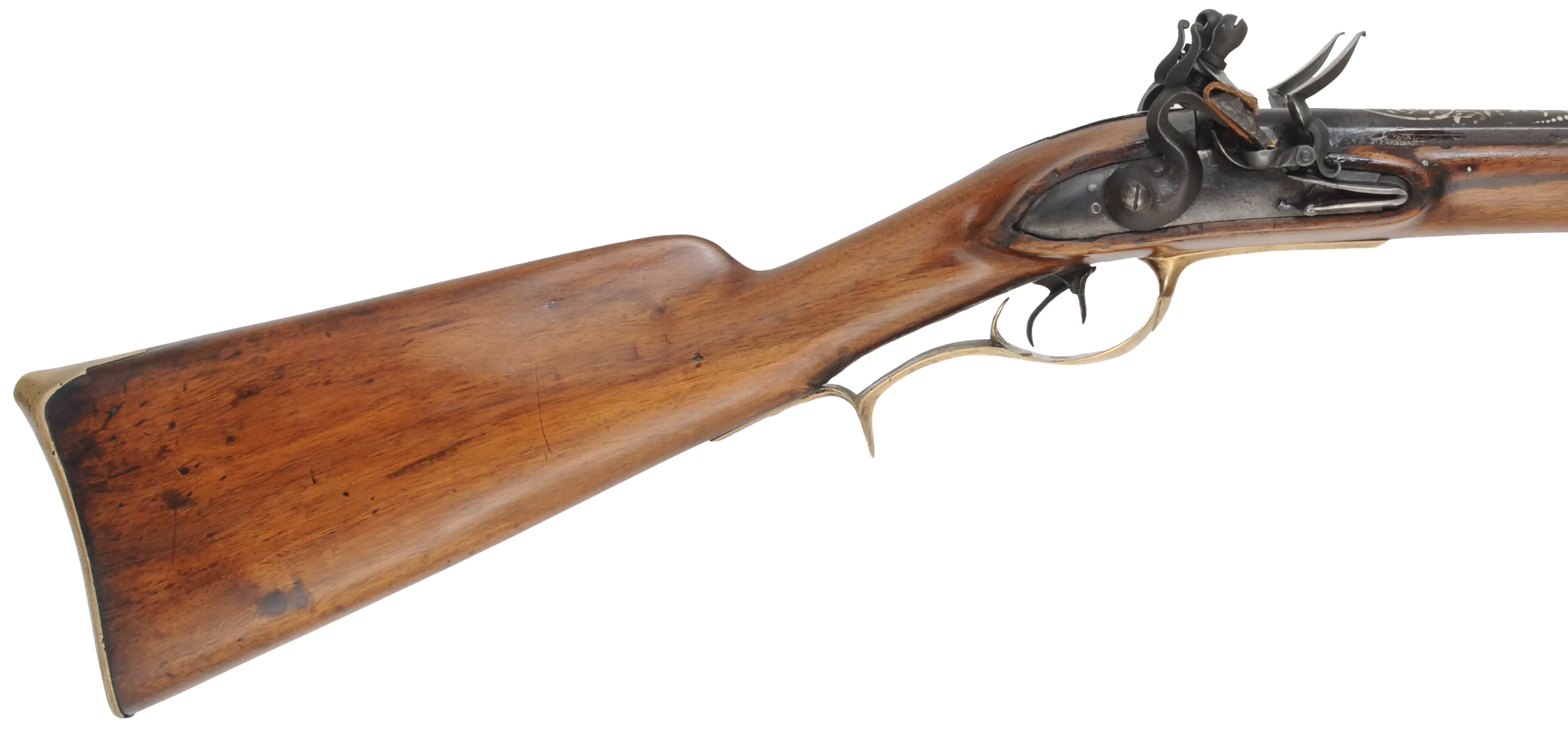 Antique Double Shotgun,
28 gauge, 30-1/2" Damascus barrels,
reconverted flintlock, refinished walnut, used, 
signed by Staeth A Wertheim