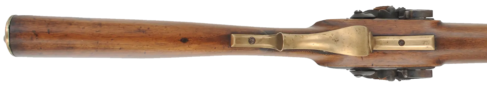 Antique Double Shotgun,
28 gauge, 30-1/2" Damascus barrels,
reconverted flintlock, refinished walnut, used, 
signed by Staeth A Wertheim