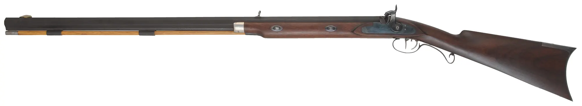 Left Hand Hawken Rifle,
.54 caliber, 36" tapered barrel,
percussion, walnut, iron trim, 
used, signed Parry
