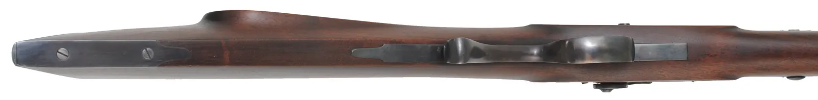 Left Hand Hawken Rifle,
.54 caliber, 36" tapered barrel,
percussion, walnut, iron trim, 
used, signed Parry
