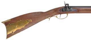 Kentucky Rifle,
.45 caliber, 35-1/2" barrel,
percussion, walnut, brass trim,
as-new, with box, by Davide Pedersoli