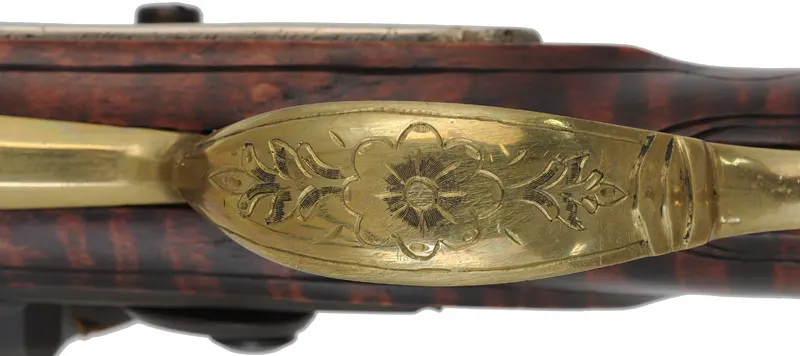 Lehigh Valley Longrifle,
.32 caliber, 33-1/4" straight octagon barrel,
curly maple, brass & nickel silver trim, small Siler flintlock, 
used, signed by L. Bryner