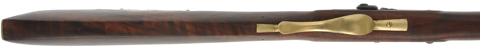 California Fullstock Rifle
.50 caliber, 26" barrel,
Claro walnut, brass, 
L&R percussion lock, step adjustable rear sight, used