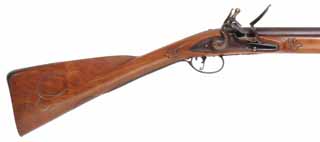  English Fowler , 20 gauge 41" tapered round barrel, cherry, wire inlay, iron trim, Chambers' flintlock, used