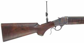  Browning BPCR Model 1885 High Wall , caliber .45-70, 30" octagon-to-round barrel, walnut, globe & tang sight, used, by Browning 