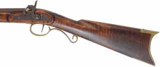  Left Hand Saint Louis Plains Rifle , .54 caliber, 32" Green Mountain barrel, Siler Mountain percussion lock, brass trim, curly maple, used