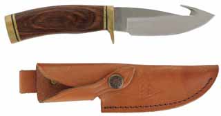 Used- Buck Pro-line Zipper Knife
4-1/" blade with gut hook, 
brass, with sheath