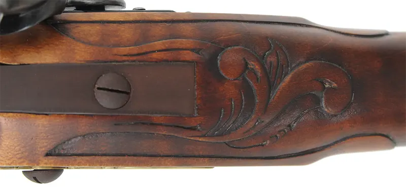 Lancaster County, Pennsylvania Longrifle,
.45 caliber, 42" Colerain swamped barrel,
Chambers flintlock, curly maple, brass,
new, unfired, by Mike Compton Lancaster County, Pennsylvania Longrifle,
.45 caliber, 42" Colerain swamped barrel,
Chambers flintlock, curly maple, brass,
new, unfired, by Mike Compton