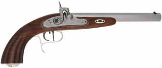  LePage d' Paris Target Pistol , .45 caliber, 9" barrel, walnut, percussion lock, double set triggers, unfired, by Armi Sport 
