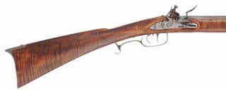 Southern Mountain Longrifle
.32 caliber, 38" Green Mountain barrel,
curly maple, iron trim, small Siler lock, used