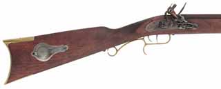 Traditions Mountain Rifle,
.50 caliber, 32" barrel,
flintlock, beech, brass furniture with silver accents, 
used, assembled from a kit by Traditions