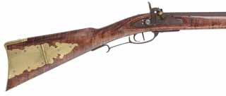  Fullstock Longrifle , .45 caliber, 42" Kelly barrel, Siler percussion, maple, brass & iron, used, by P. Sheets 