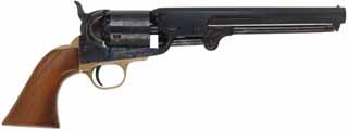 1851 Navy Percussion Revolver,
.36 caliber, 7-1/2" barrel, 
color hardened steel frame, 
used with holster, by Pietta