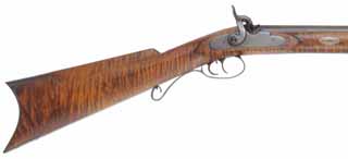  Hawken Rifle , .54 caliber, 36" Colerain barrel, L&R percussion lock, maple, iron trim, new, unfired, by George Nelson 