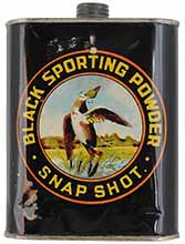 Vintage Canadian Industries Ltd. Black Powder Container, 
1/2 pound, "Snapshot" can, FFFg, empty