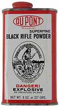 Vintage Dupont Indian Rifle Black Powder Container, 
1/2 pound can, FFFg, empty