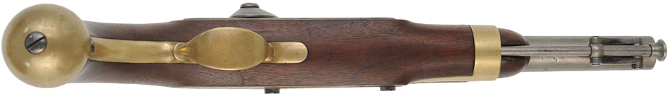 U. S. Model 1842 Aston Pistol,
.54 caliber, 8-1/2" barrel, 
percussion, walnut, brass, 
1851 date, by H. Aston & Co.