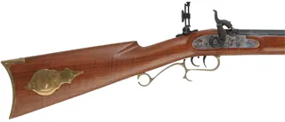 Thompson Center Hawken Rifle, 
.50 caliber, 28" barrel, 
percussion, figured walnut, brass trim, 
Vernier and globe sights, Lyman mold & handles, accessories,
used, by Thompson Center Arms
