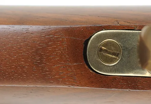 Thompson Center Hawken Rifle, 
.50 caliber, 28" barrel, 
percussion, figured walnut, brass trim, 
Vernier and globe sights, Lyman mold & handles, accessories,
used, by Thompson Center Arms