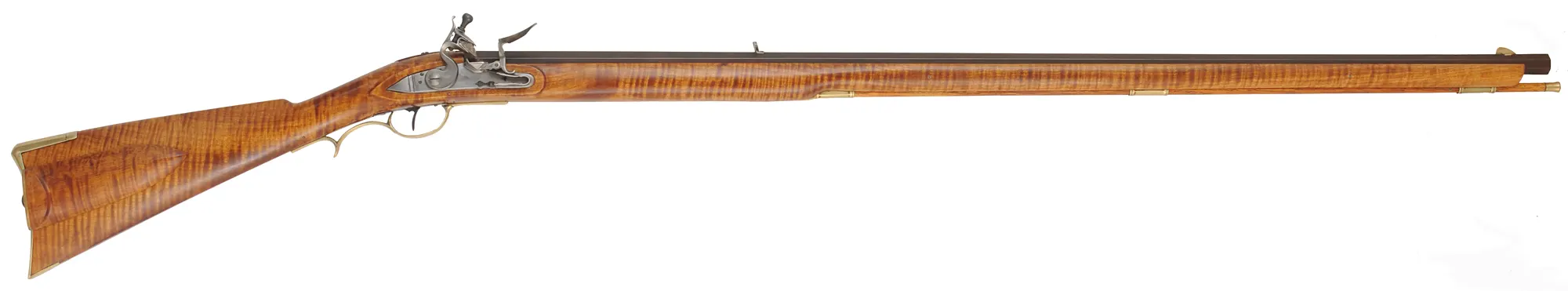 Pennsylvania Longrifle, 
.50 caliber, 42" swamped Colerain barrel,
L&R flintlock, curly maple, brass trim, new