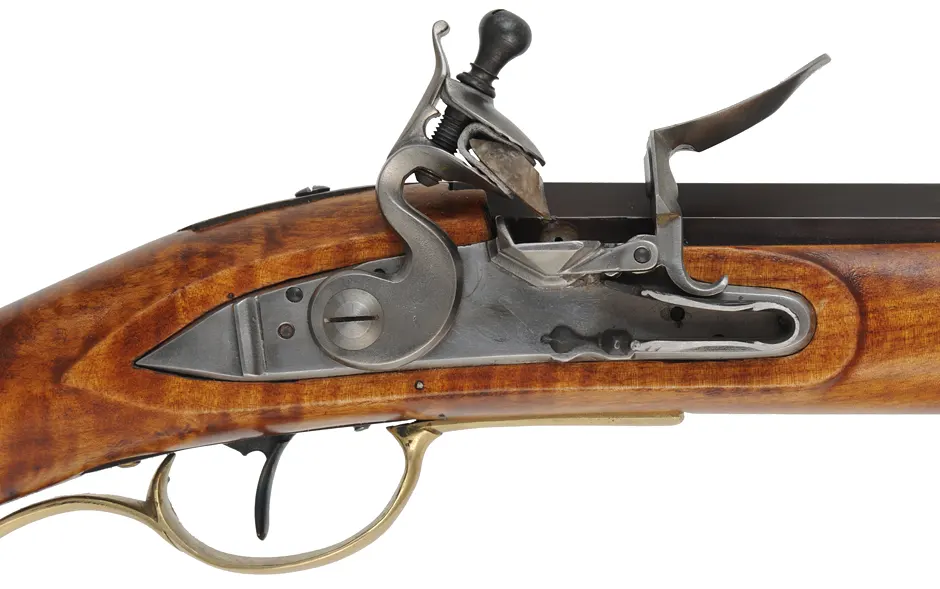 Pennsylvania Longrifle, 
.50 caliber, 42" swamped Colerain barrel,
L&R flintlock, curly maple, brass trim, new