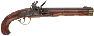 Kentucky Pistol,
.45 caliber, 9" barrel, 
L&R flintlock, maple, brass trim, used