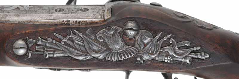 Antique R. Wilson Holster Pistol,
.64 caliber smooth bore, 8-3/4" barrel,
flintlock, walnut, iron,
antique parts, restocked