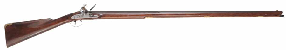 Fowling Gun,
20 gauge, 43" octagon-to-round barrel,
flintlock, walnut, engraved brass,
used, by R. W. Dietz Fowling Gun,
20 gauge, 43" octagon-to-round barrel,
flintlock, walnut, engraved brass,
used, by R. W. Dietz