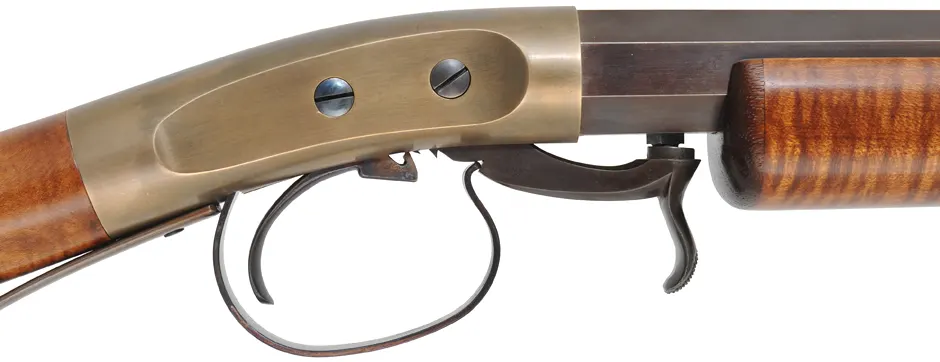 Underhammer Rifle,
.54 caliber, 31" swamped Rice barrel,
percussion, curly maple, iron trim, 
new, by R. Mills