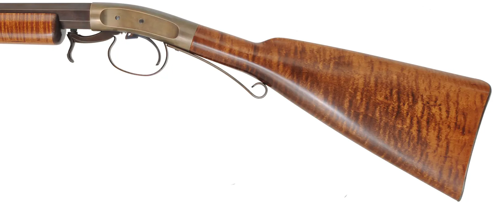 Underhammer Rifle,
.54 caliber, 31" swamped Rice barrel,
percussion, curly maple, iron trim, 
new, by R. Mills