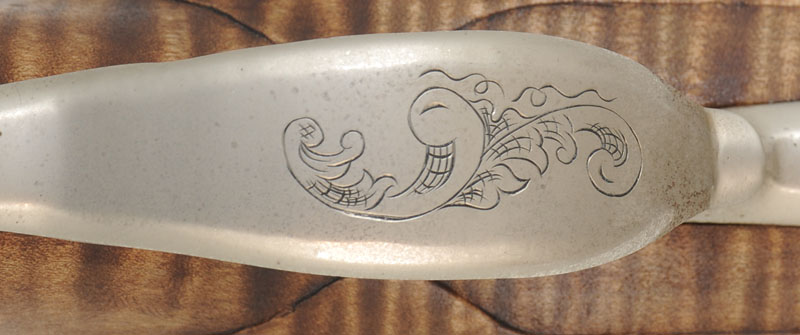 Lancaster County, Pennsylvania "Grand" Rifle,
.50 caliber, 42" swamped barrel,
flintlock, curly maple, engraved nickel sliver, 
unfired, by M. Avance & B. Horne