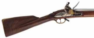 Brown Bess Musket,
.75 caliber, 42" barrel,
lock marked 1762 - GRICE, walnut, brass trim, 
flashguard, bayonet & cartridge box, used, by Davide Pedersoli,