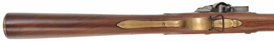 Brown Bess Musket,
.75 caliber, 42" barrel,
lock marked 1762 - GRICE, walnut, brass trim, 
flashguard, bayonet & cartridge box, used, by Davide Pedersoli,
