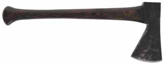 Hand Axe, 
2-3/4" cutting edge, 13" handle, scabbard,
by, Kyle Willyard of Old Dominion Forge
