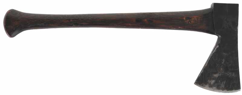 Hand Axe, 
2-3/4" cutting edge, 13" handle, scabbard,
by, Kyle Willyard of Old Dominion Forge
