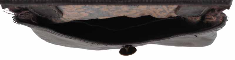 Leather Hunting Pouch,
 7-1/2" wide by 9-1/2" tall, 
lined, neatly sewn, adjustable strap