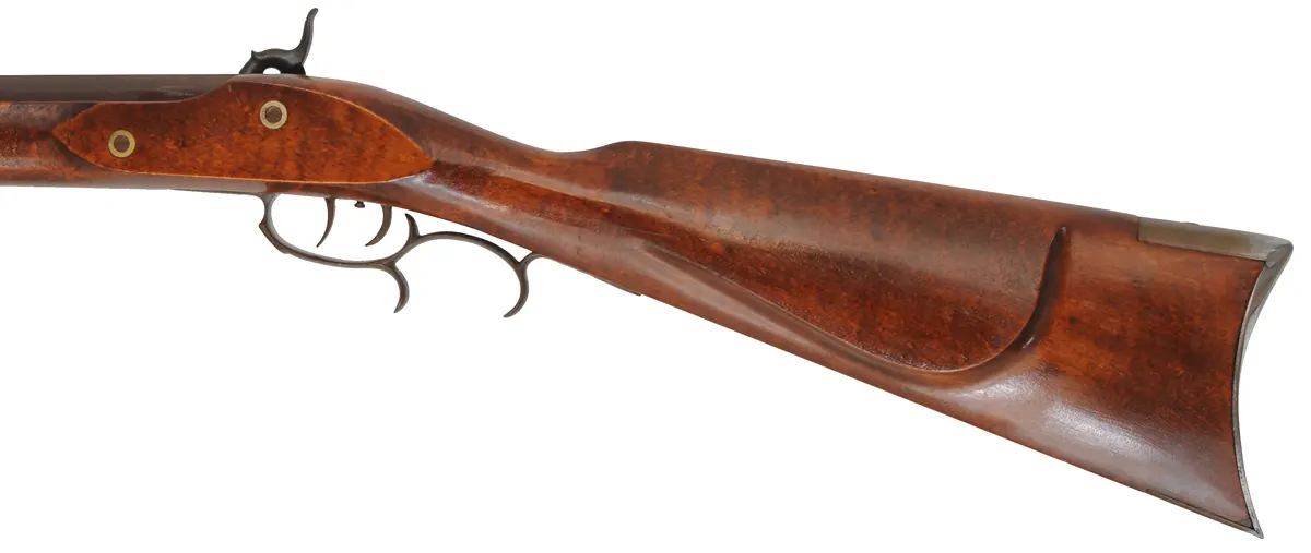 CVA Mountain Rifle,
.50 caliber, 32" barrel,
percussion, maple, iron furniture with silver accents,
early production ~ made in USA,
assembled from a kit, used, by Connecticut Valley Arms CVA Mountain Rifle,
.50 caliber, 32" barrel,
percussion, maple, iron furniture with silver accents,
early production ~ made in USA,
assembled from a kit, used, by Connecticut Valley Arms