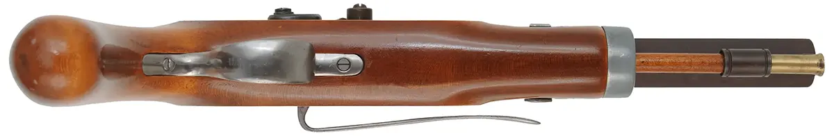 C.V.A. Mountain Pistol
.50 caliber, 9" barrel,
percussion, beech, iron trim, belt hook,
used, from a kit, by Connecticut Valley Arms C.V.A. Mountain Pistol
.50 caliber, 9" barrel,
percussion, beech, iron trim, belt hook,
used, from a kit, by Connecticut Valley Arms