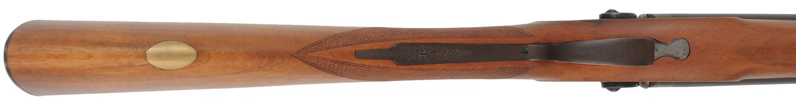 Double Barrel Shotgun,
12 gauge, 28" barrels,
percussion, checkered walnut, iron,
used by Pietta for Navy Arms Co. Double Barrel Shotgun,
12 gauge, 28" barrels,
percussion, checkered walnut, iron,
used by Pietta for Navy Arms Co.