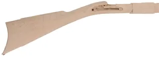 Stock Second Early Hawken Fullstock, pre-shaped stock, pre-inlet,
1" octagon, 42" barrel, L&R late English lock, maple M3, gouge in forearm
