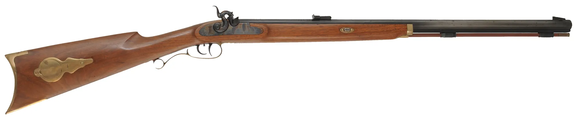 T/C Seneca Rifle,
.36 caliber, 27" barrel,
percussion, walnut, brass, 
used by Thompson Center Arms