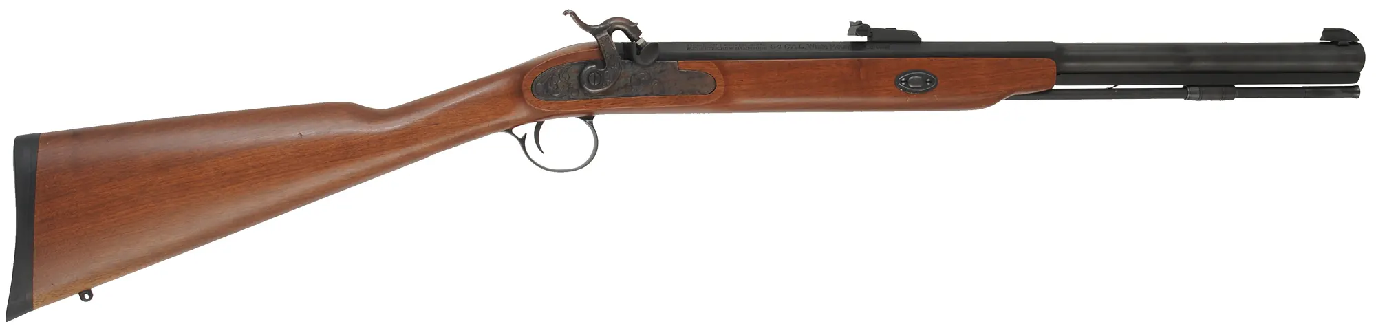 T/C White Mountain Carbine,
 .54 caliber, 21" octagon-to-round barrel, 
percussion, walnut, iron, 
used by Thompson Center Arms